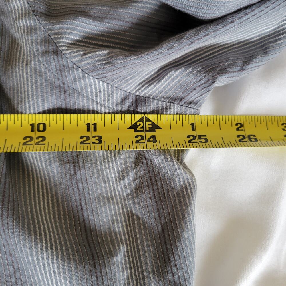 Perry Ellis Men Shirt Size XXL‎ Variegated Blues White Long Sleeve Front Button - Picture 8 of 10